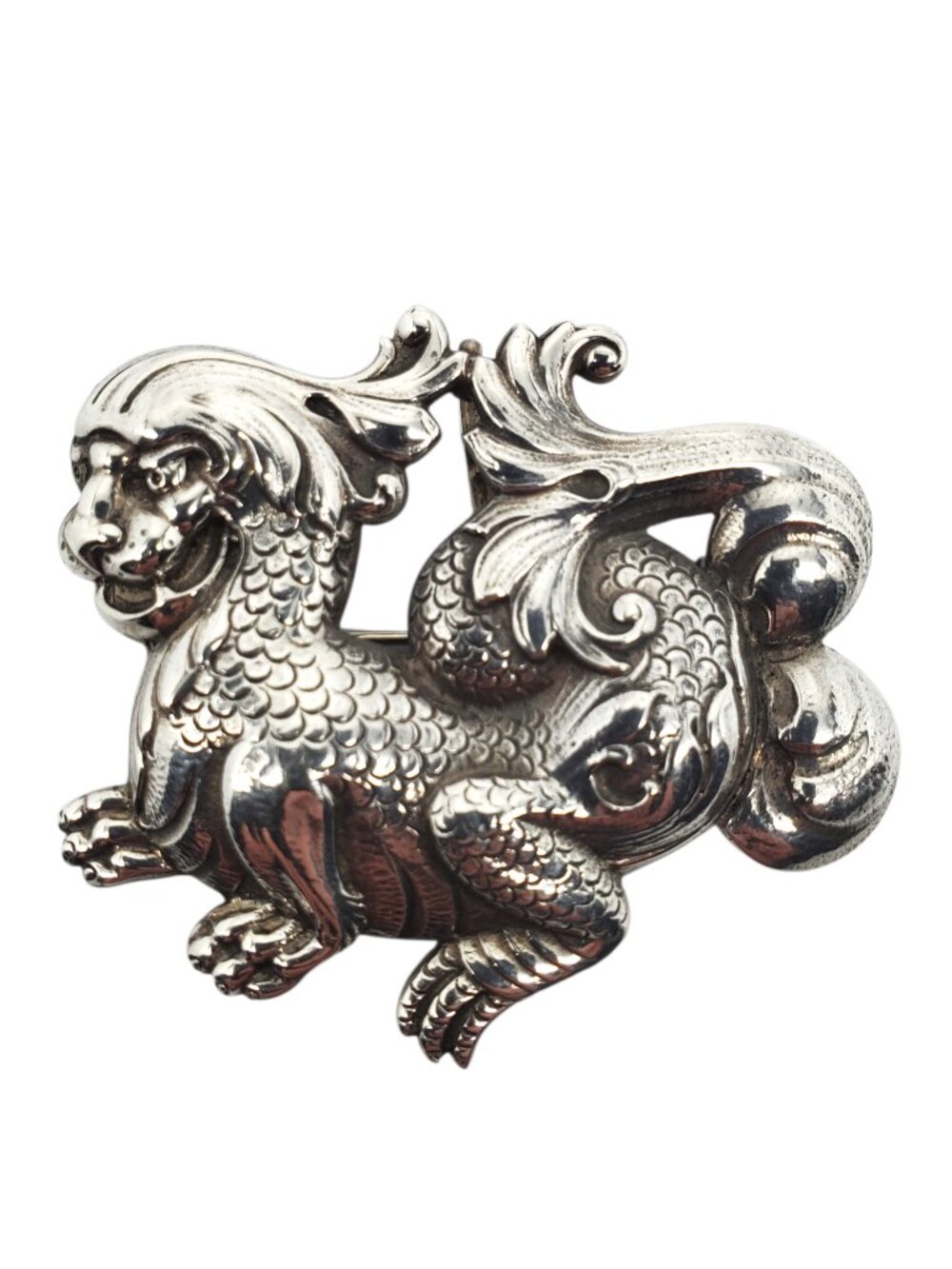 Sterling Silver Dragon Brooch Pin # 24638